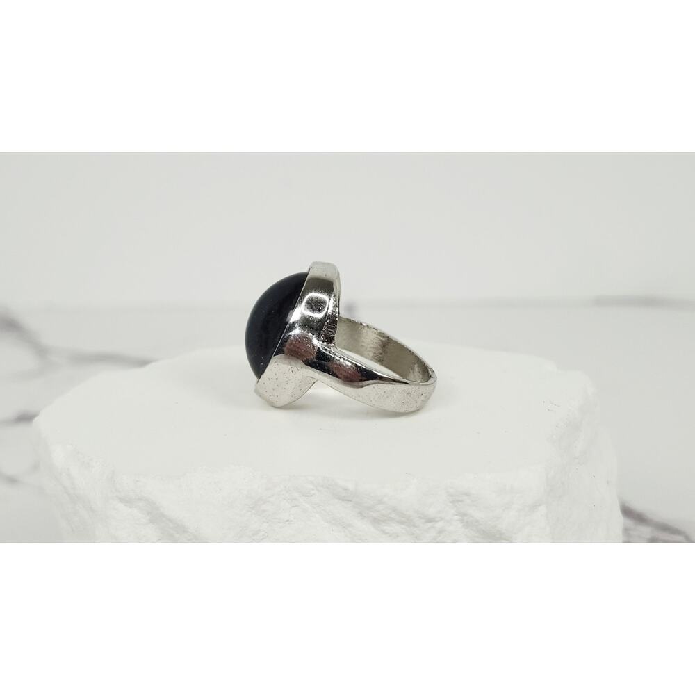 Vintage 1970s Retro Color Changing Oval Cabochon Mood Ring Silver Tone Size 8 - Picture 8 of 16